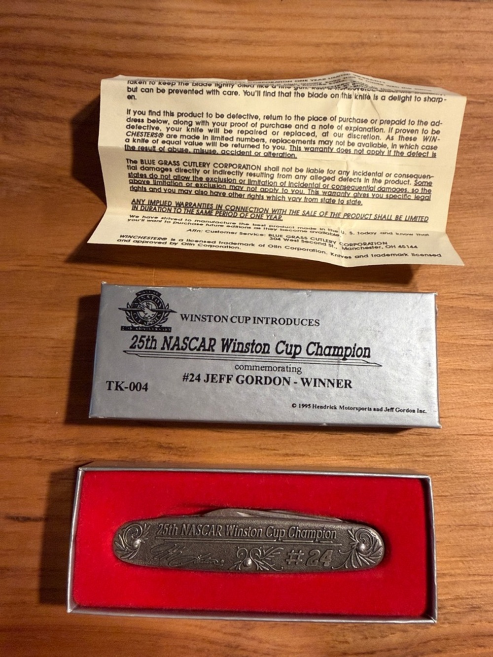 25th NASCAR Winston Cup Champion pocket knife